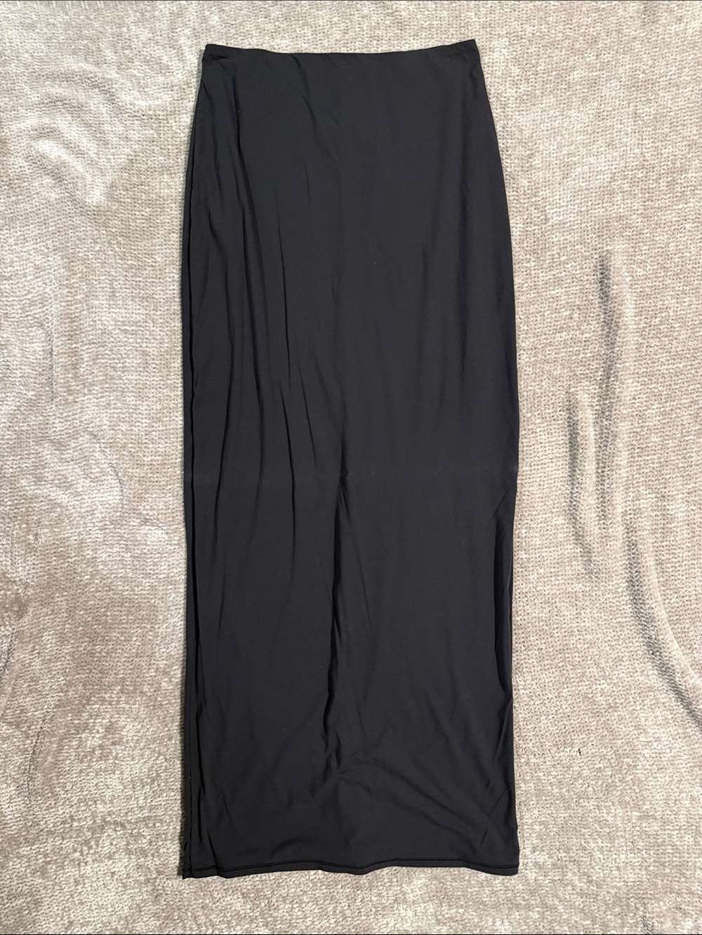 SKIMS Black Maxi Skirt - Sleek Straight Silhouette